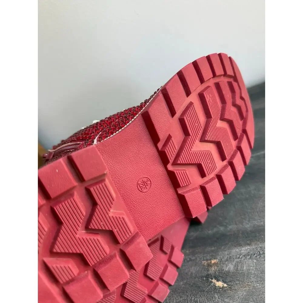 Lola + The Boys Crystal Ruby Boots Kids Size 34 / Big Kid 3 NWOT